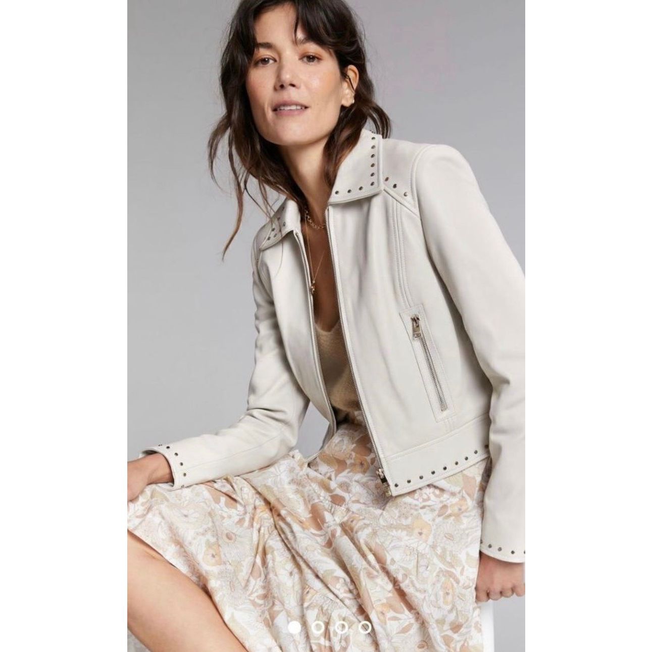 Nwt Anthropologie X Lamarque Gali Studded Leather Jacket Size Xl Retail $675
